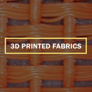 Close-up of orange 3D-printed smart fabric showcasing an advanced textile structure for wearable technology