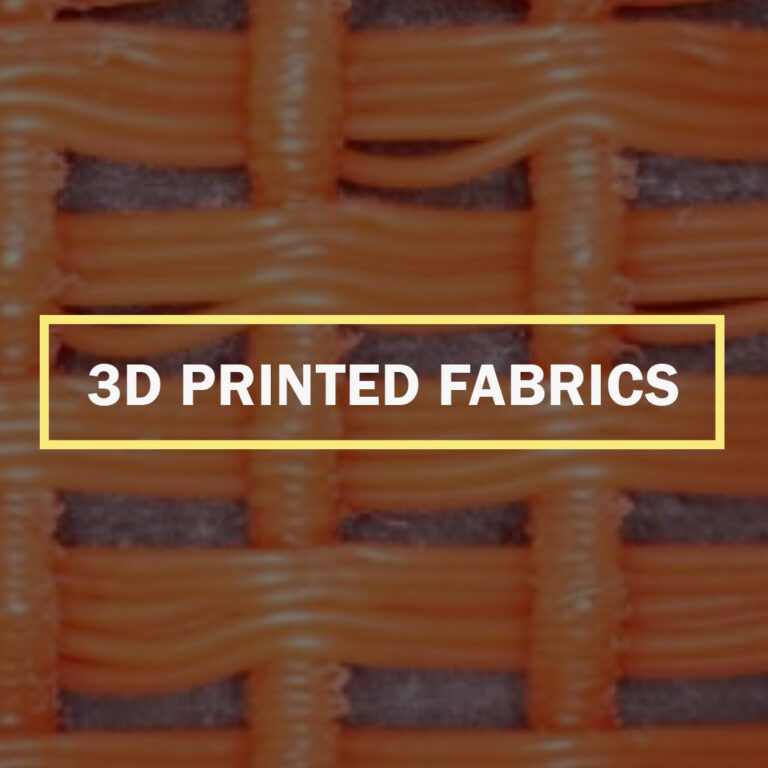 Close-up of orange 3D-printed smart fabric showcasing an advanced textile structure for wearable technology