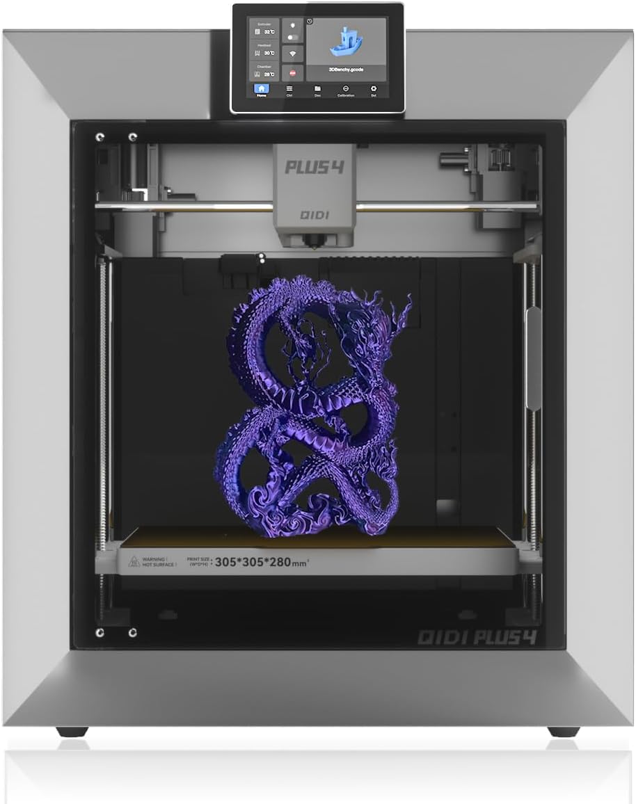 QIDI PLUS4 3D Printer printing detailed dragon model – high-speed CoreXY machine with large build volume